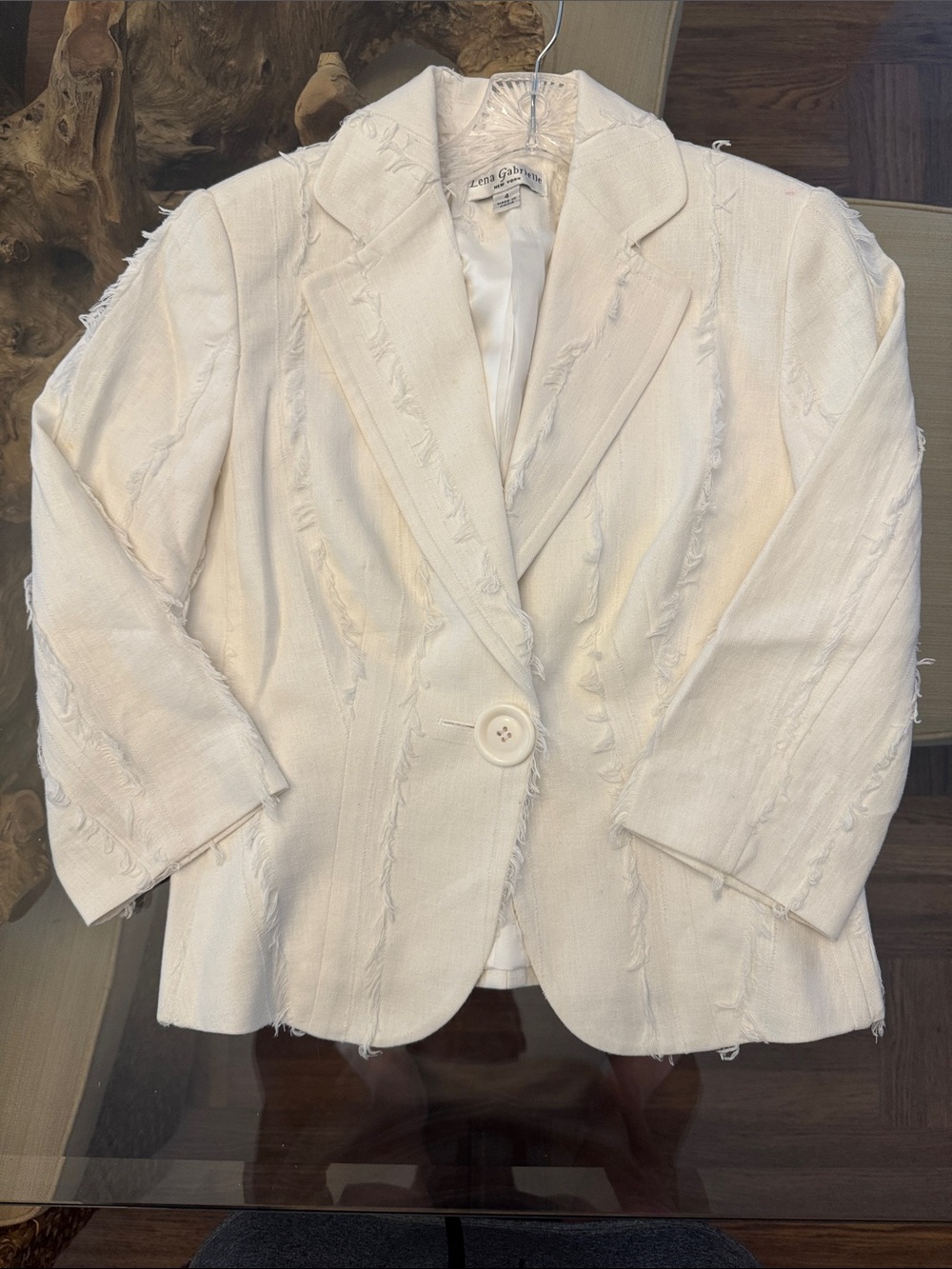 Lena Gabrielle New York white/ivory linen blend blazer, size 4